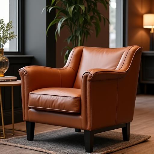 Ein bequemer Ledersessel im Beratungsbereich der Boutique.