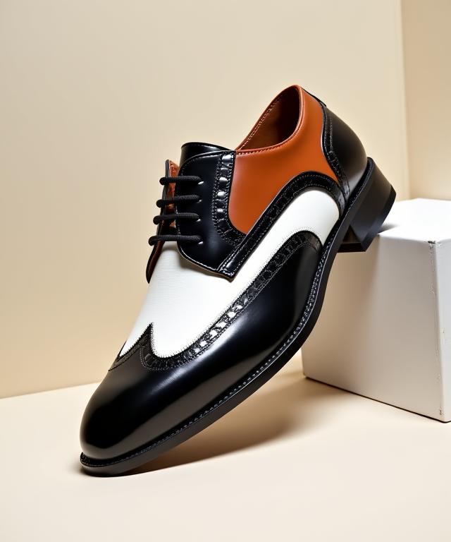 Auffälliger zweifarbiger Oxford-Schuh.